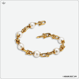 Bracelet Élégance Perles et Chaîne Dorée – Finition Or Durable