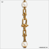 Bracelet Élégance Perles et Chaîne Dorée – Finition Or Durable