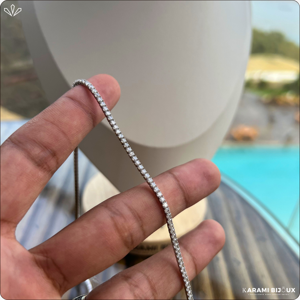 Collier Rivier en argent 925 doré à l’or 18K