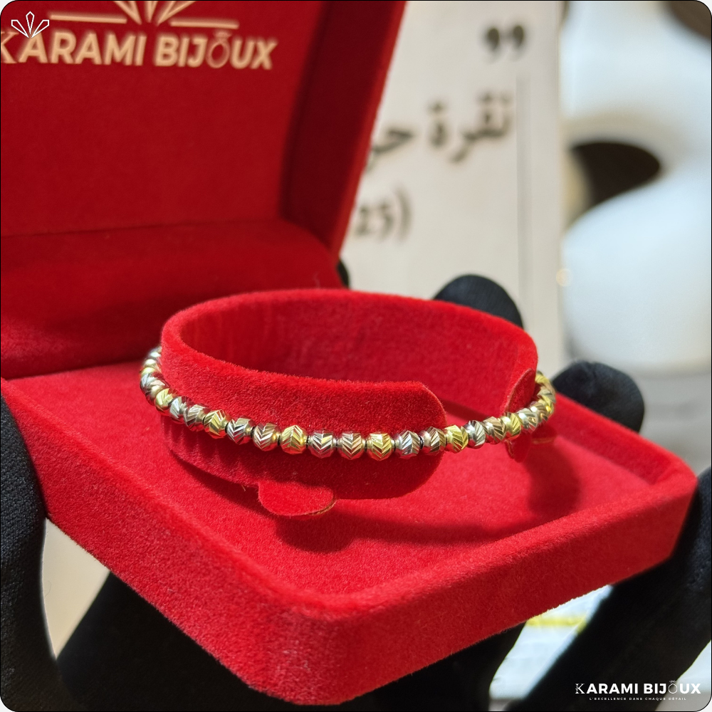 Gourmette Boules en argent 925 dorée à l’or 18K