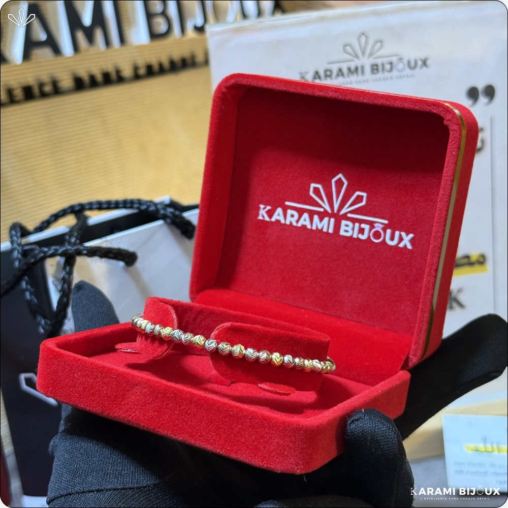 Gourmette Boules en argent 925 dorée à l’or 18K