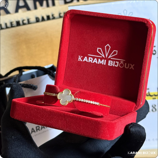 Gourmette Rivier Vancleef en argent 925 dorée à l’or 18K