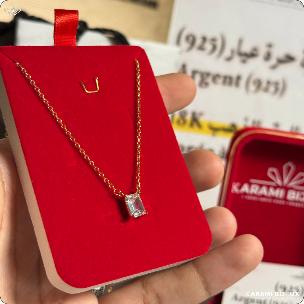 Collier Emerald en argent 925 dorée à l’or 18K