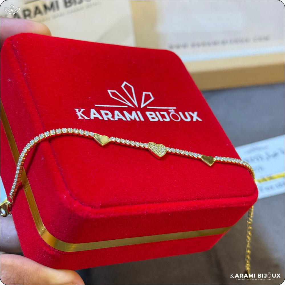 Gourmette Revier LOVE en argent 925 dorée à l’or 18K