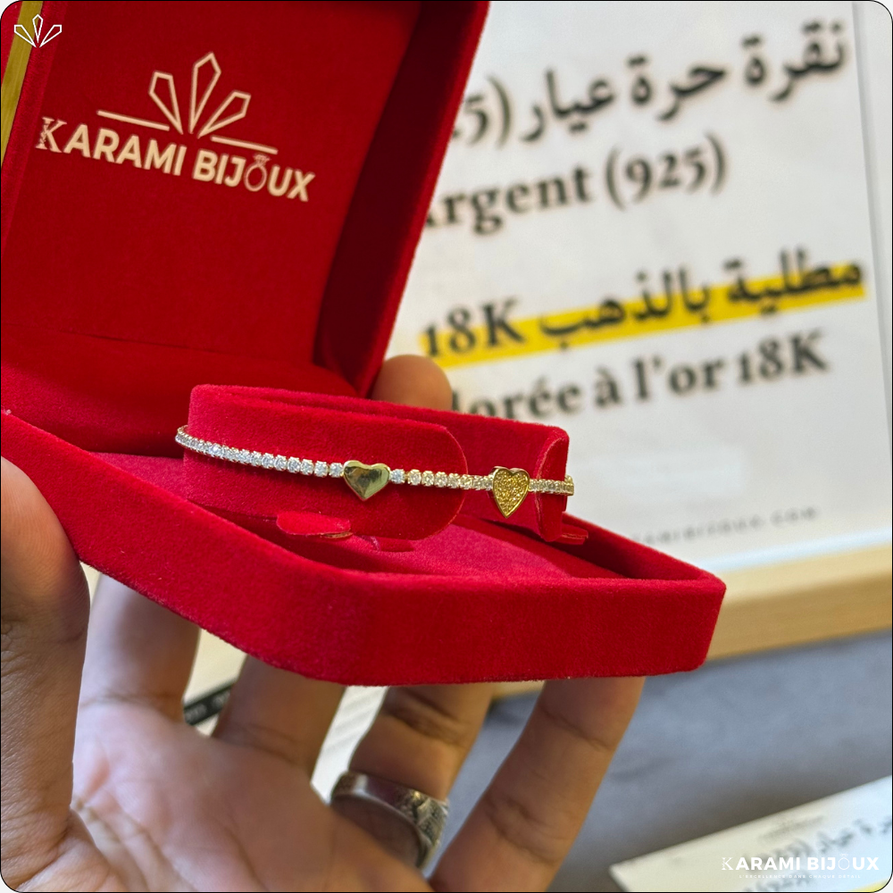 Gourmette Revier LOVE en argent 925 dorée à l’or 18K