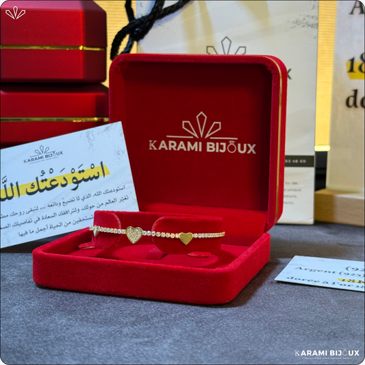 Gourmette Revier LOVE en argent 925 dorée à l’or 18K
