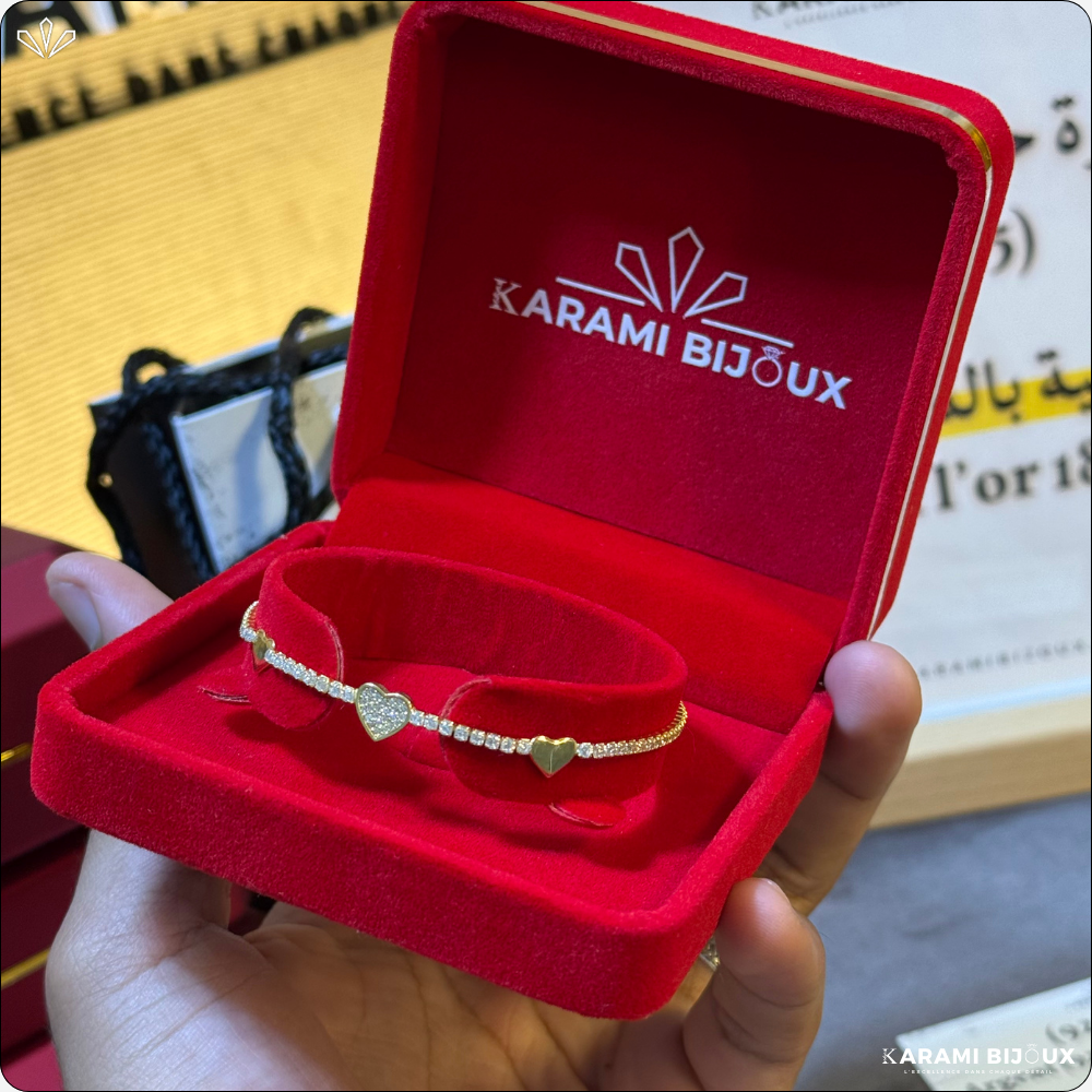 Gourmette Revier LOVE en argent 925 dorée à l’or 18K