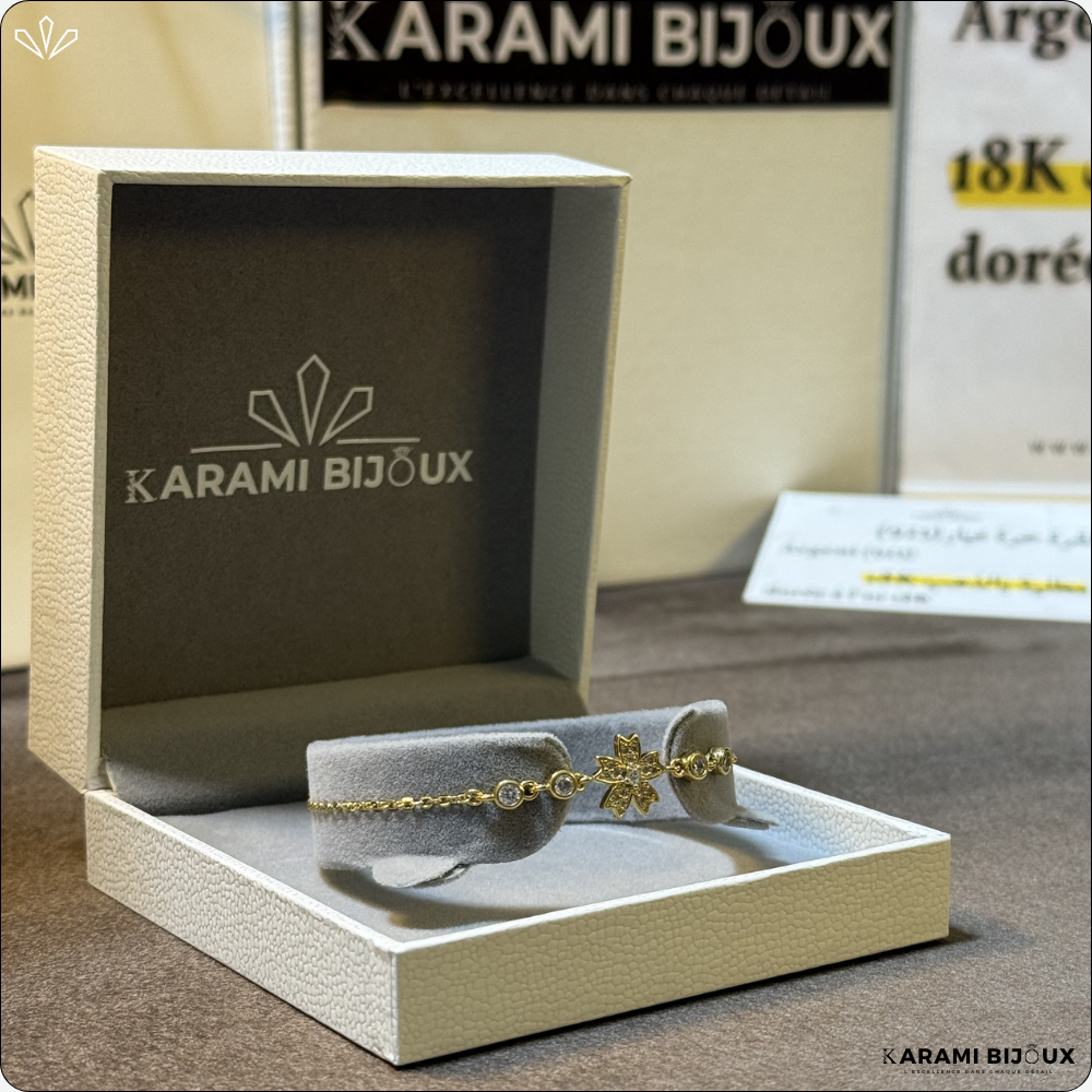 Gourmette Flower en argent 925 dorée à l’or 18K