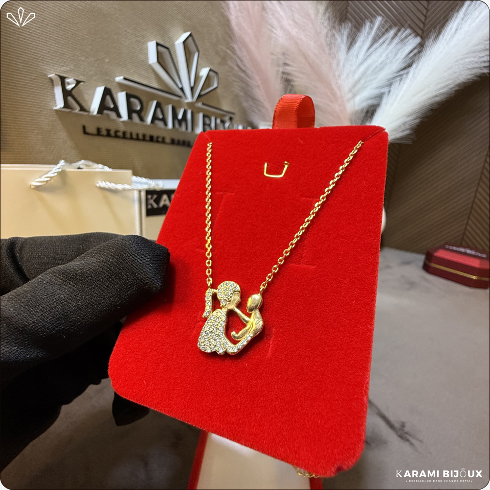 Collier MOM en argent 925 dorée à l’or 18K
