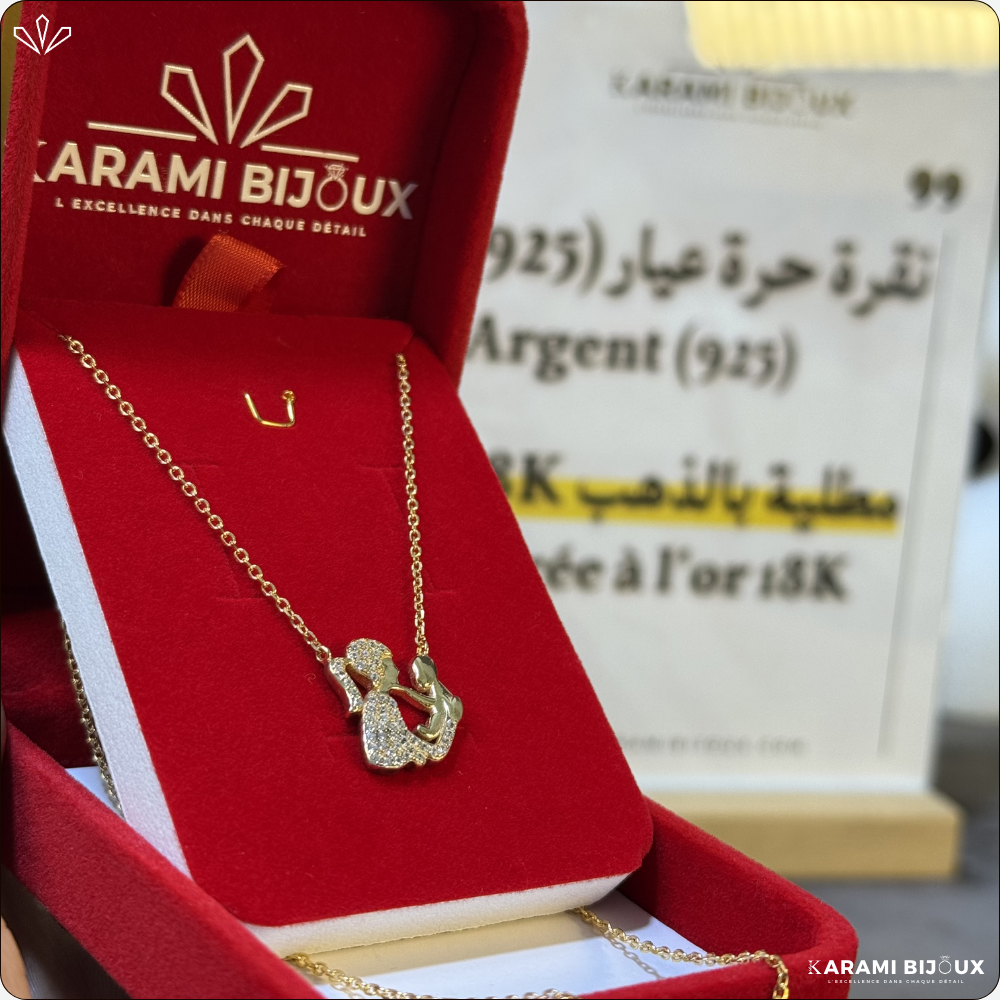 Collier MOM en argent 925 dorée à l’or 18K