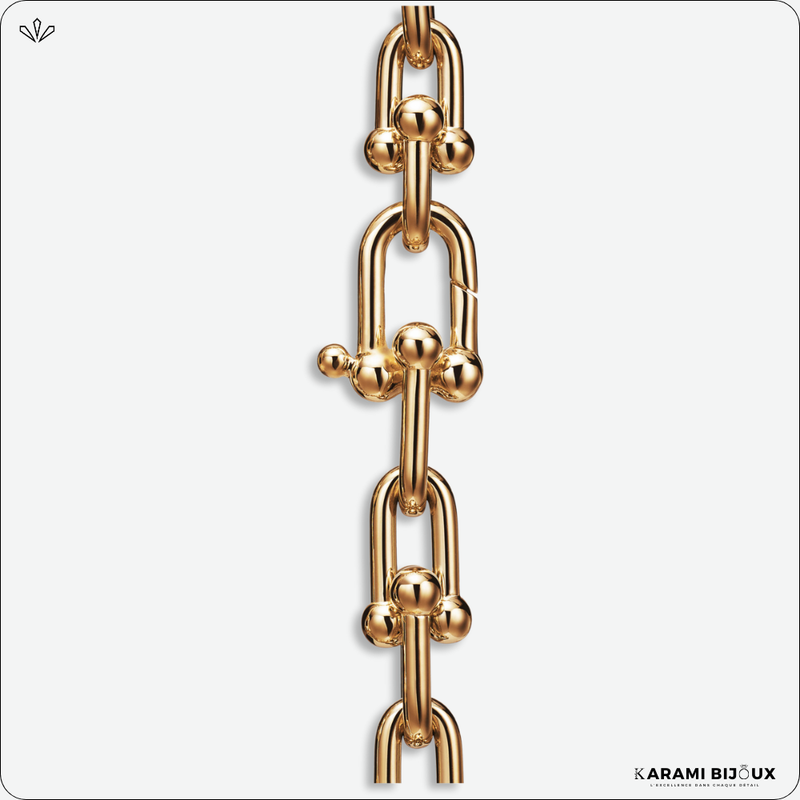 Bracelet Chaîne Dorée avec Détails Étincelants – Finition Or Durable