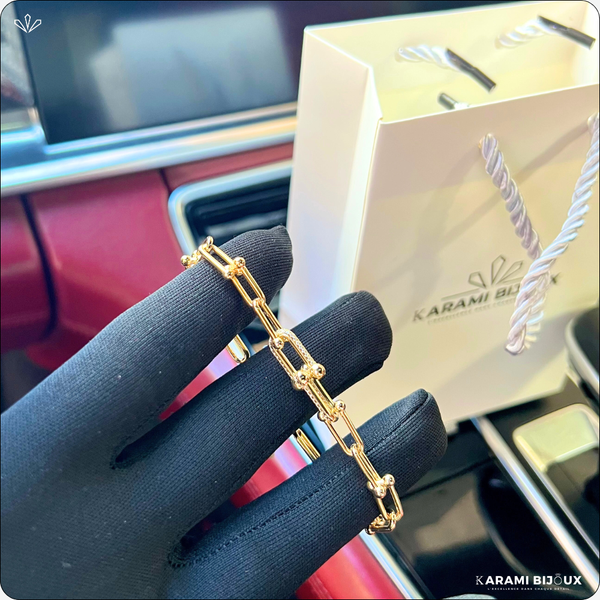 Gourmette Tiffany en argent 925 dorée à l’or 18K