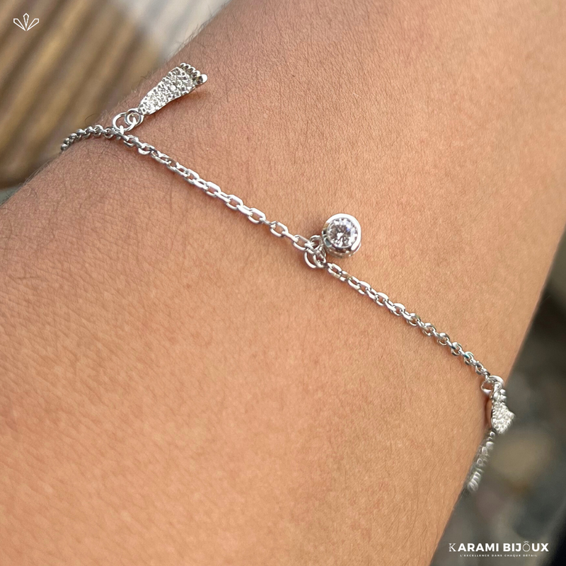 Bracelet de cheville en argent 925